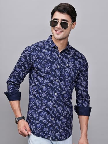 Image of Majestic Man Pure Cotton Slim Fit Printed Casual Shirt for Men