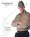 Sheriff Shirt Costume Men's Long Sleeve Collared Khahi Button Up Shirt with Embroidered Patches
