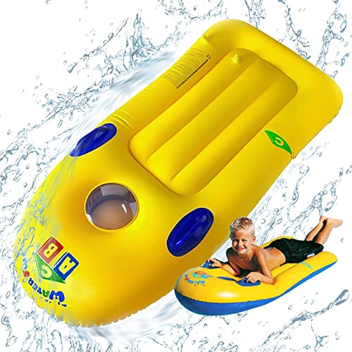 ZeYou Bodyboard Aufblasbar Schwimmbrett, Surfbrett Bodyboard, Aufblasbares Bodyboard mit Griffen, Luftmatratze Kinder, Pool Float, Schwimmhilfe Aufblasbar, Tragbares, für Strand Schwimmbad, 119 x 58cm