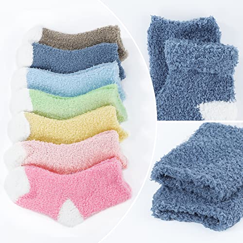 American Trends Kids Fuzzy Socks Toddler Girls Warm Socks Winter Cozy Fluffy Socks Christmas Slipper Socks3