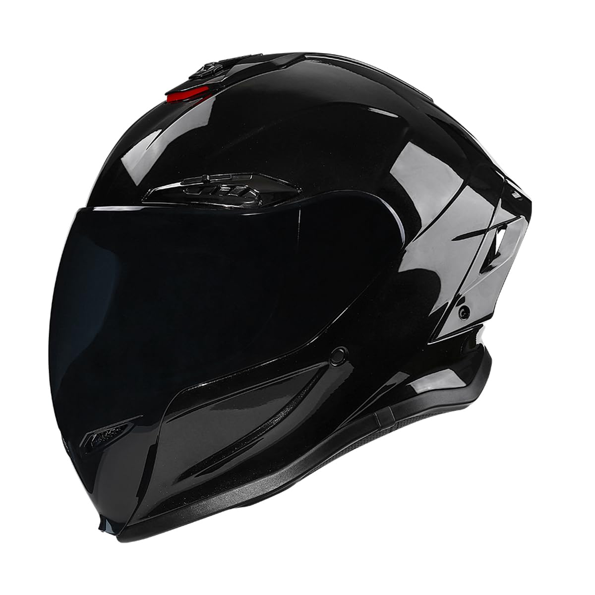 Casco integrale da moto Caschi da moto per adulti Uomo Donna Corsa Strada Ciclomotore Approvato DOT ECER22-05 (Gloss Black,Small)
