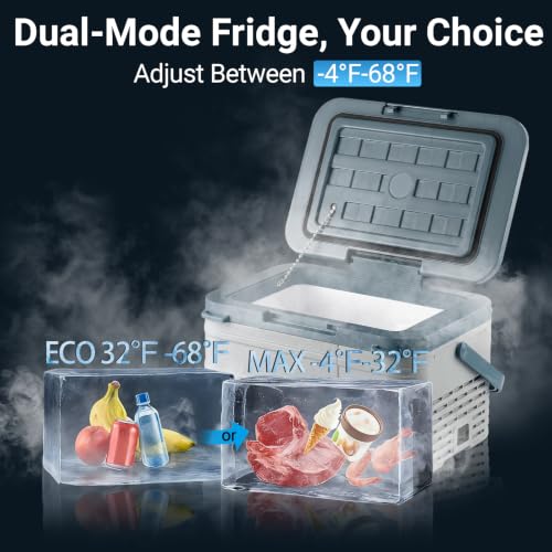 Image of Erivess 12v Refrigerator 11 Quart, -4F-68F, Electric Cooler for Car