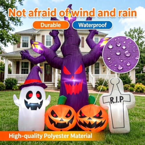 Luxepick 8FT Halloween Inflatables Tree Outdoor Decorations with LEDs by Luxepick - Used condition - Image 8