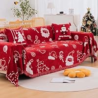 クリスマス　サンタクロース　マルチ・ソファカバー　ビンテージラグ　151x123 クリスマス サンタクロースマルチ・ソファカバー ビンテージラグ