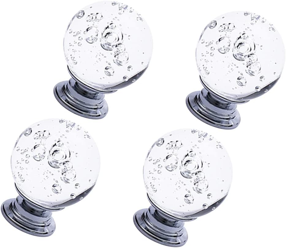 Poignées de porte bouton en cristal lot de 4 pour meuble placard et tiroir