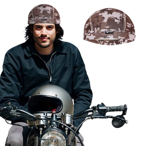 Image of XTRIM Unisex Helmet Skull Cap for Bikers & Cyclists, Cotton Head Cap, Hair Inner Helmet Cover Cap for Men, Sweat Cooling for Women, Skull Cap for Summer