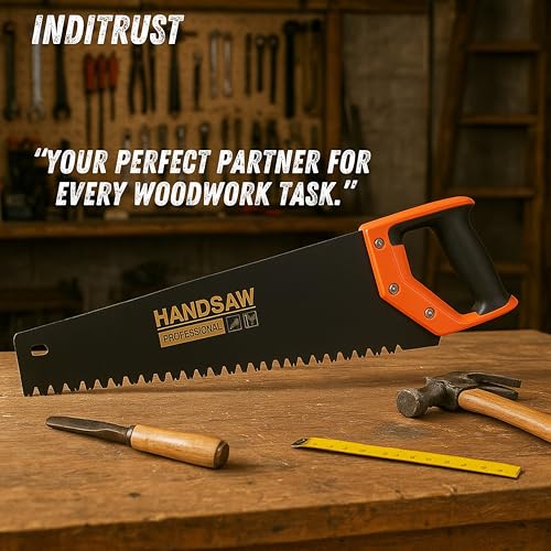 Image of Inditrust 24 inch 600mm Carbide Tipped Teeth AAC /Concrete /Siporex Hand Saw for Cutting Bricks, Aerated Concrete Blocks, Cement Cutter Blade with PVC Handle