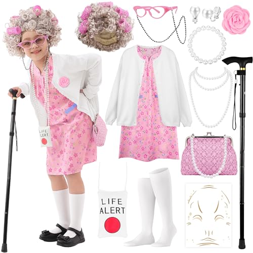 Disfraz vieja para niña 100 días de escuela blanco