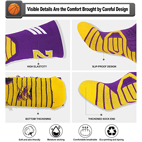 2-Pairs Basketball-Socks-for-Men & Boys, Basketball Team Lucky Number Sports-Star-Socks for Child & Adult3