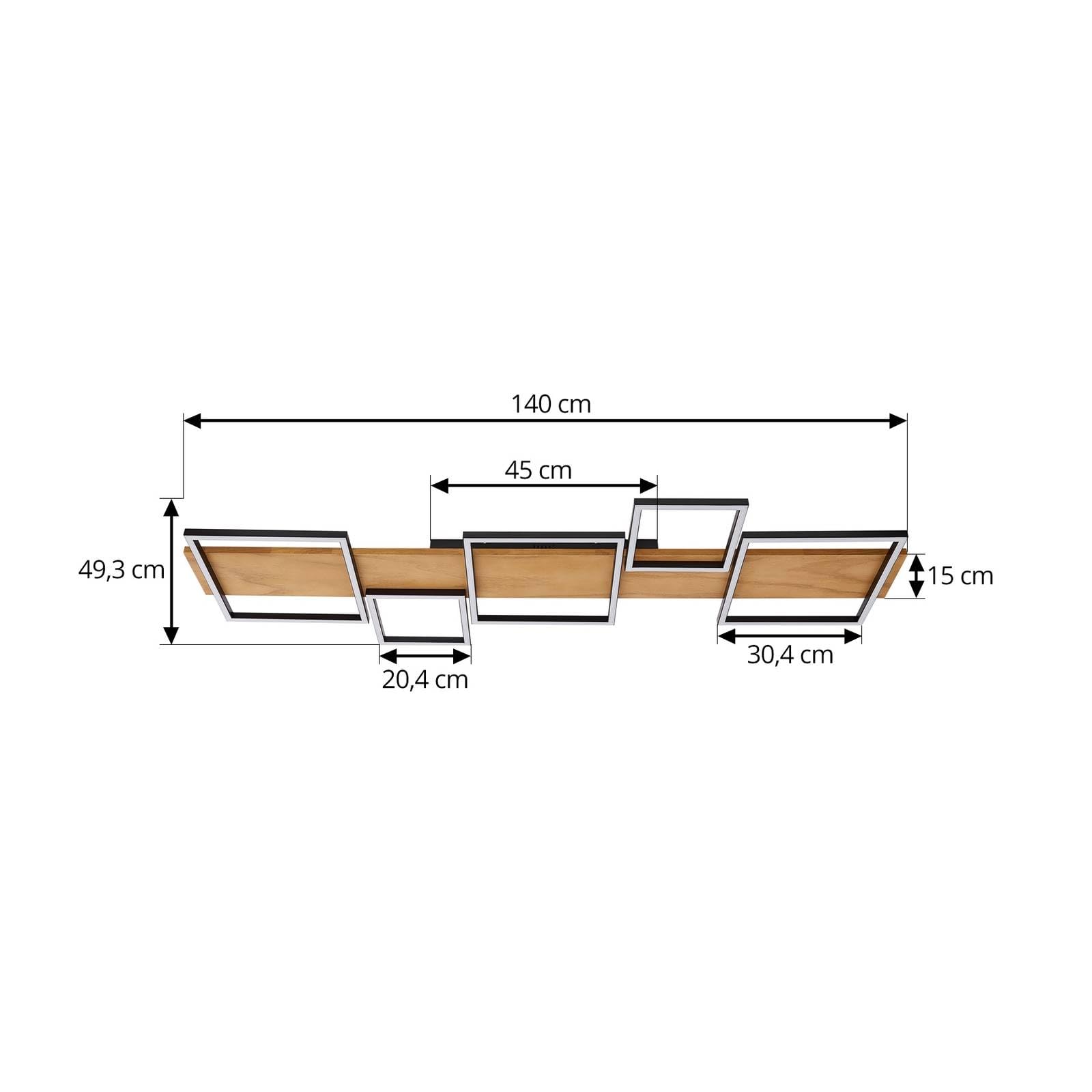 Lindby Plafoniera LED dimmerabile (Moderno) colore Ocra, in Legno ad es. Soggiorno & Sala da pranzo lampadina inclusa lampada plafoniera