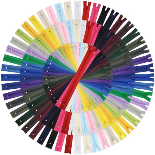 Image of Zippers, DOITEM 72 pcs Zippers for Sewing 8 Inch 16 Inch 24 Inch Multicolor Nylon Coil Zipper for Sewing and Crafts 24 Colors