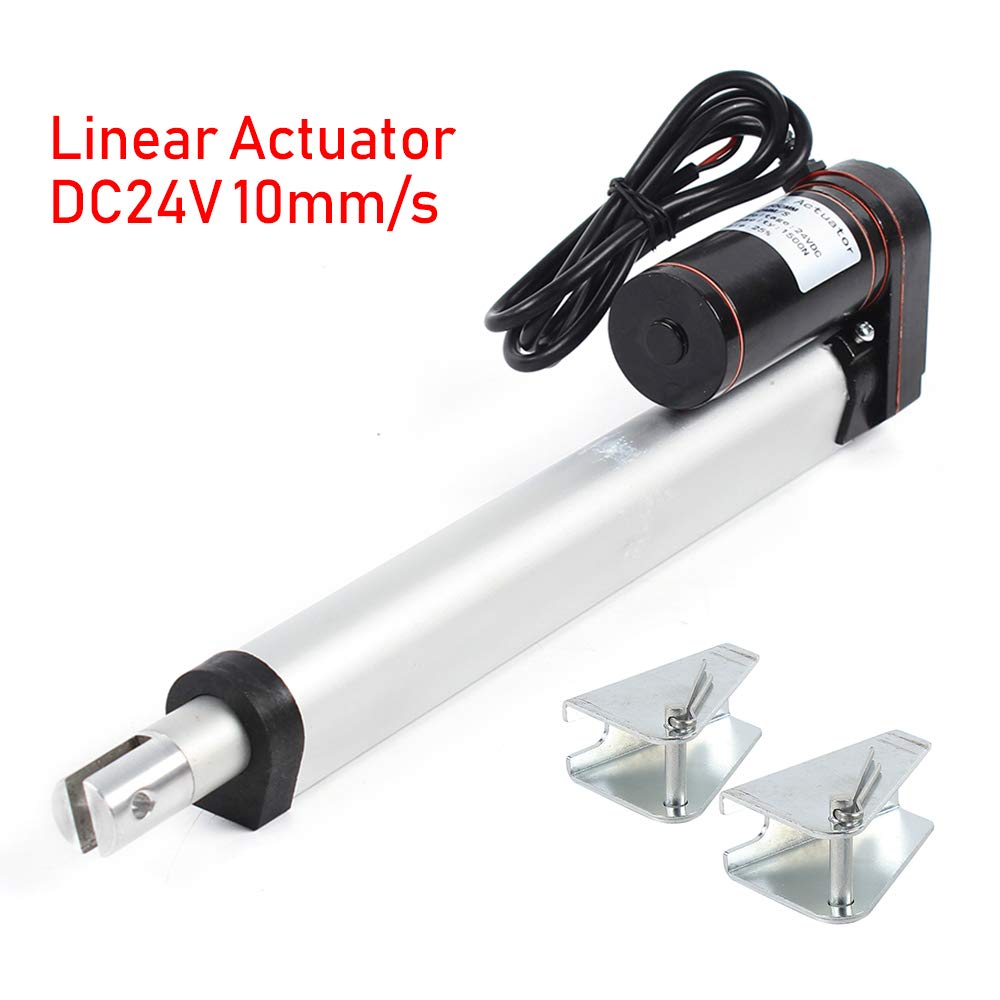 Attuatore lineare da 24 V, portata 1500 N e hub da 200 mm, motore CC da 40 W (≤ 50 dB), protezione IP54, per mobili/sanitari