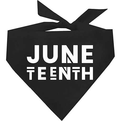 Festive Juneteenth Dog Bandana for Patriotic Pups (One Size 751, Black)