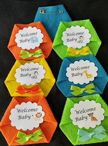 Dirty Diaper Game 24pack Jungle Safari Theme Safety pins incl.Baby Shower Game