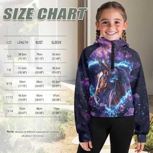 Half Zip Hoodie for Teen Girls 5-14T Casual Long Sleeve Sweatshirt Lightweight Pullover Crop Top Fall Outerwear4