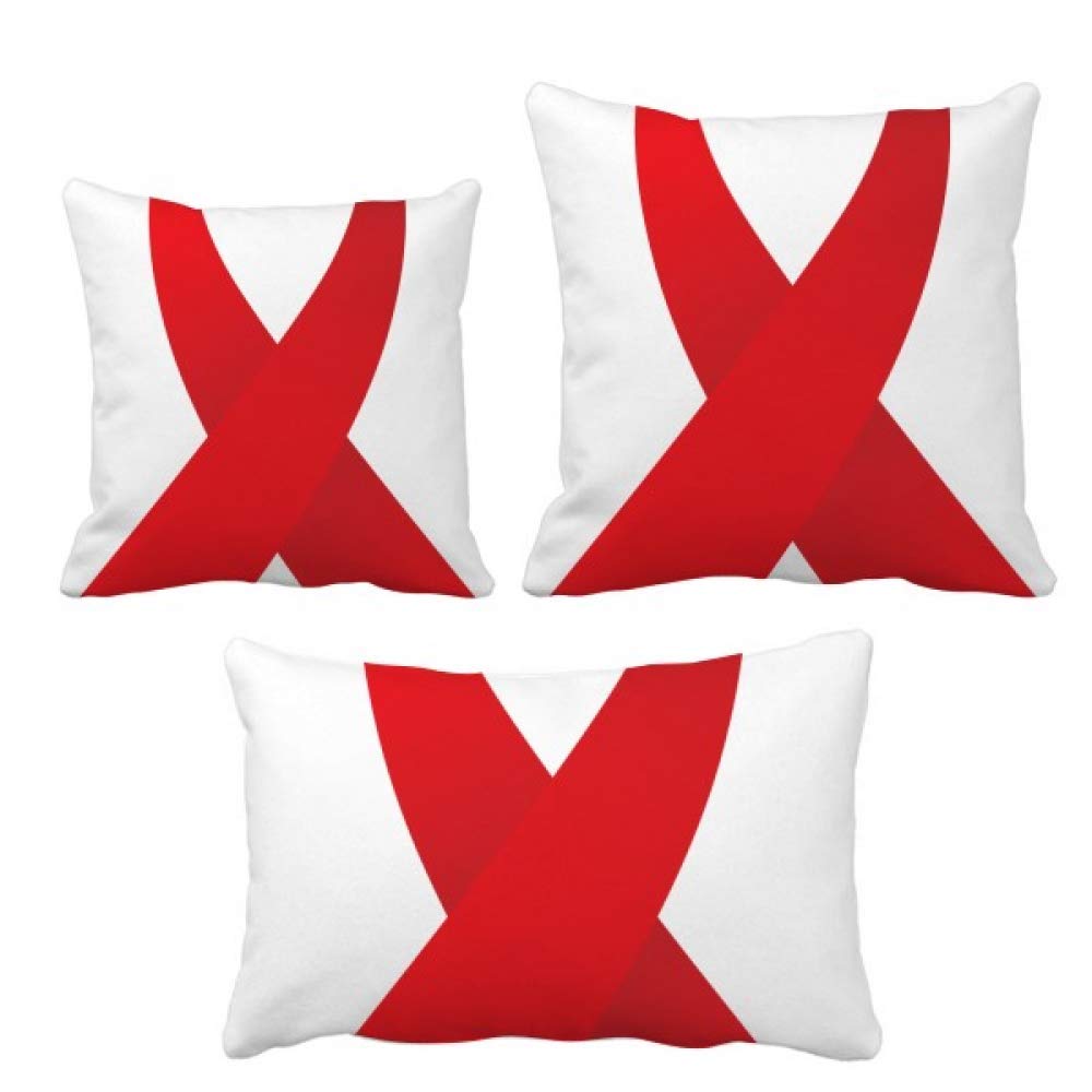 Coussin HIV Awareness ruban rouge World AIDS Day motif déco canapé de maison