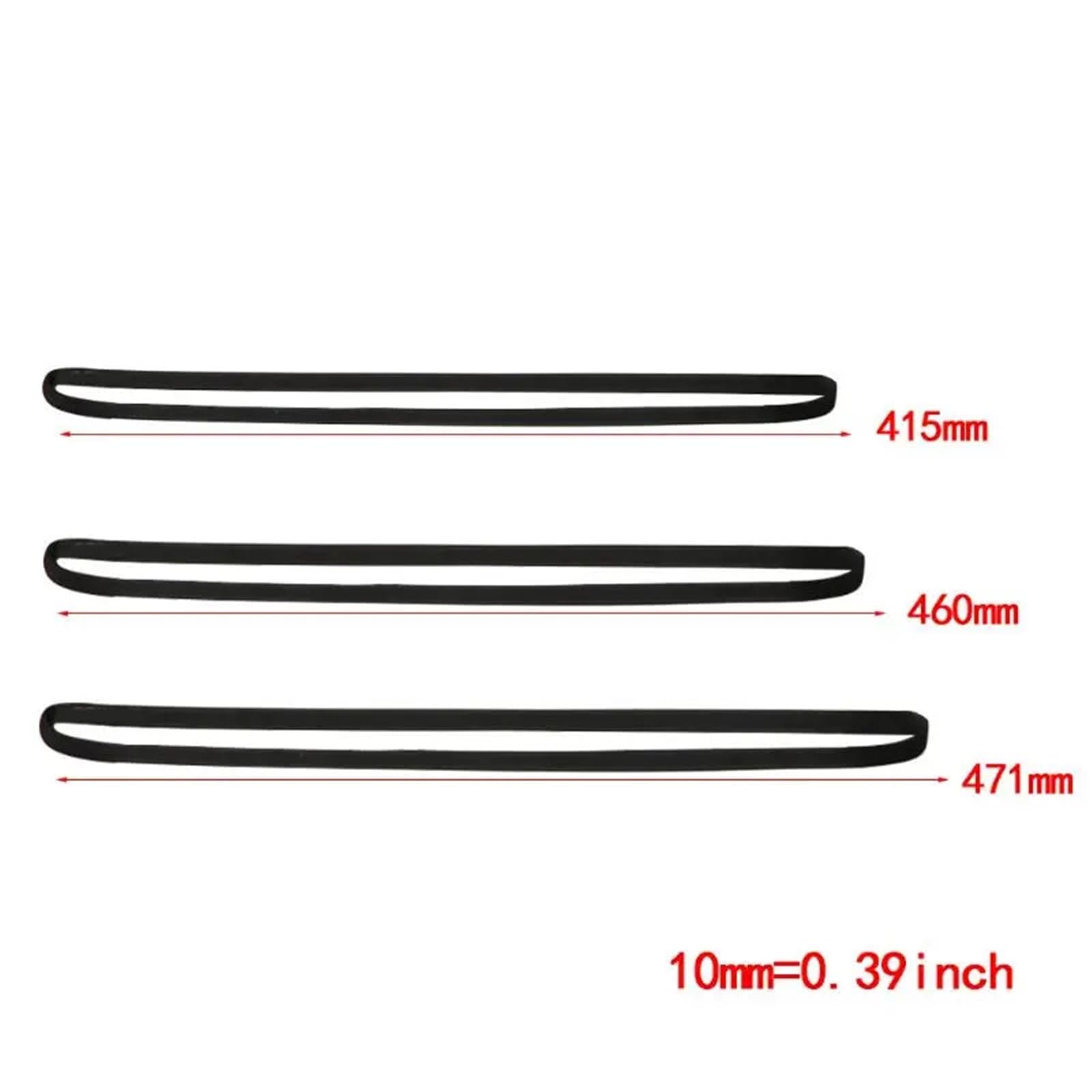 Nastro for cassetta in gomma for giradischi piatto universale assortito da 45-470 mm for giradischi Phono con trazione a cinghia(Gold)