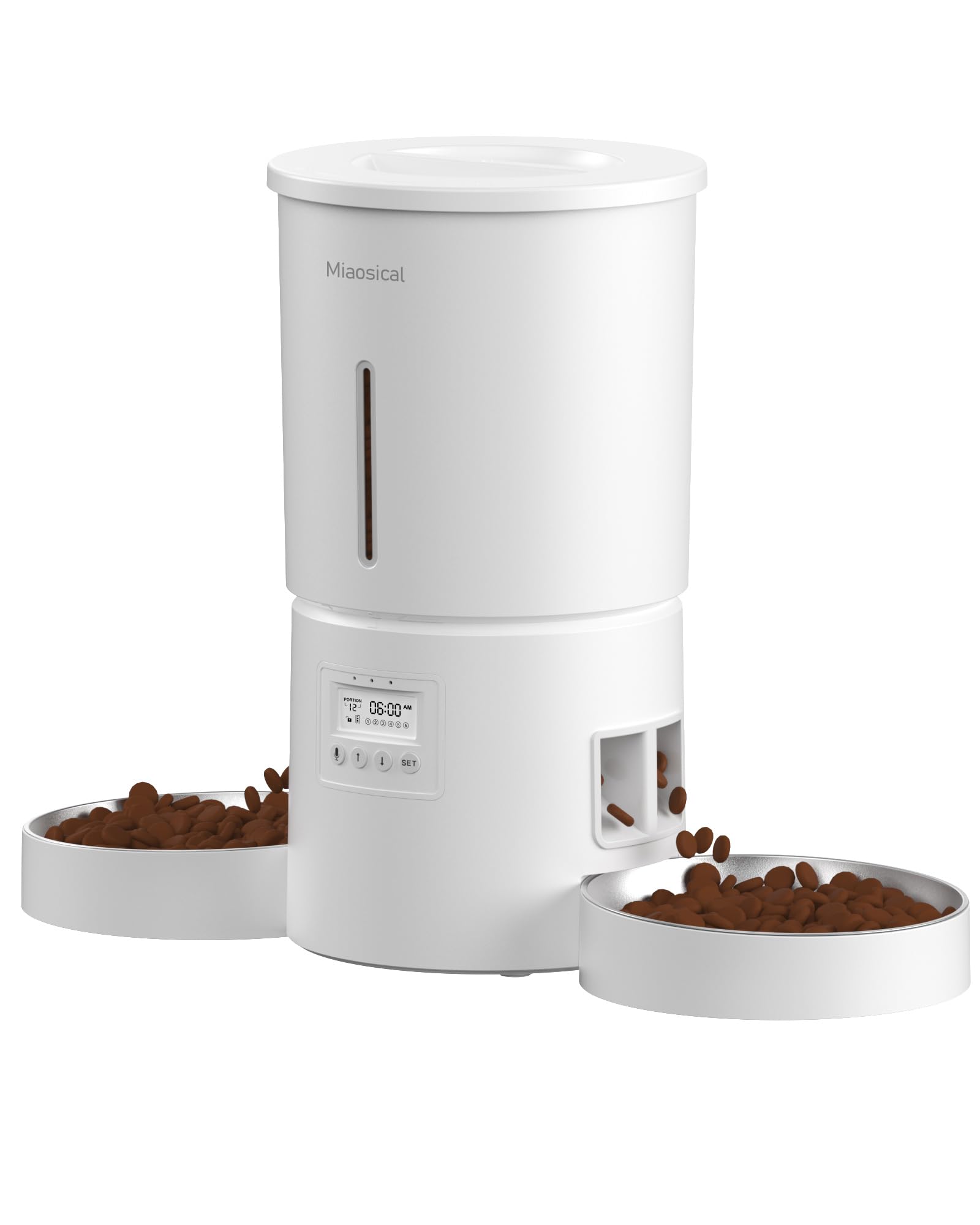 Amazon | Miaosical 自動給餌器 猫 2匹用 6食/日 12分配/食 4.2L