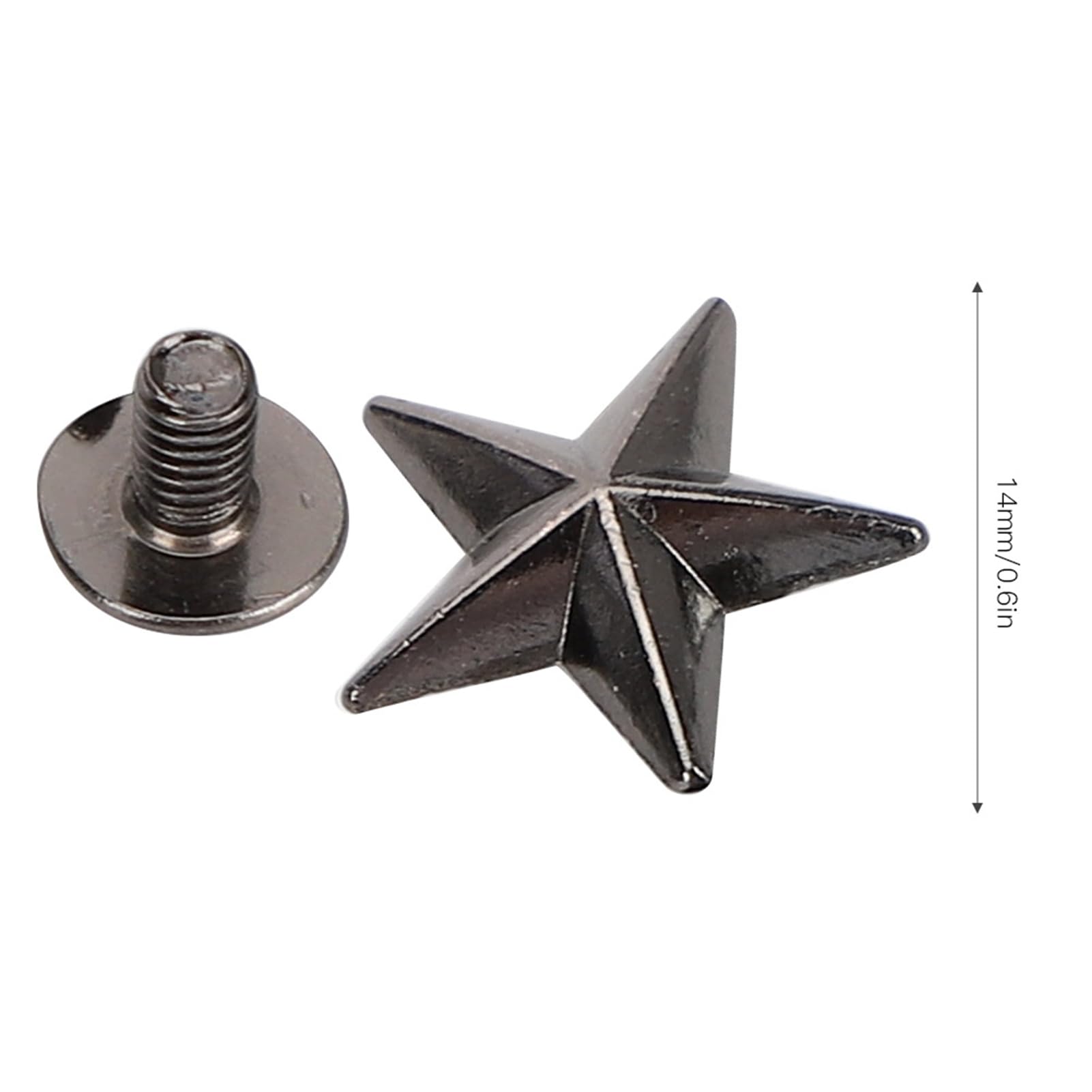 Juego de 50 remaches de estrella de aleación de zinc de 14 cm, remaches de tornillo de estrella para ropa, zapatos, manualidades, bolsos