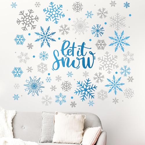 Vinilos decorativos de copos de nieve Mfault 35x12 pulgadas miniatura 5