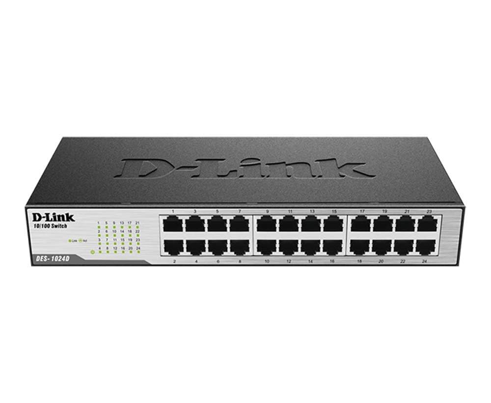 24-Port Fast Ethernet Unmanaged Switch, 10/100 Mbps, Fanless Silent Operation, Desktop or 19-Inch Rackmount, DES-1024D Compatible with D-Link-image-25