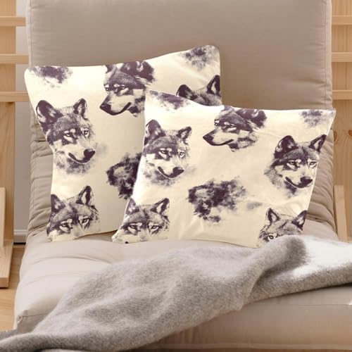 Housse de coussin loup en velours pour un salon cocooning chic - 3