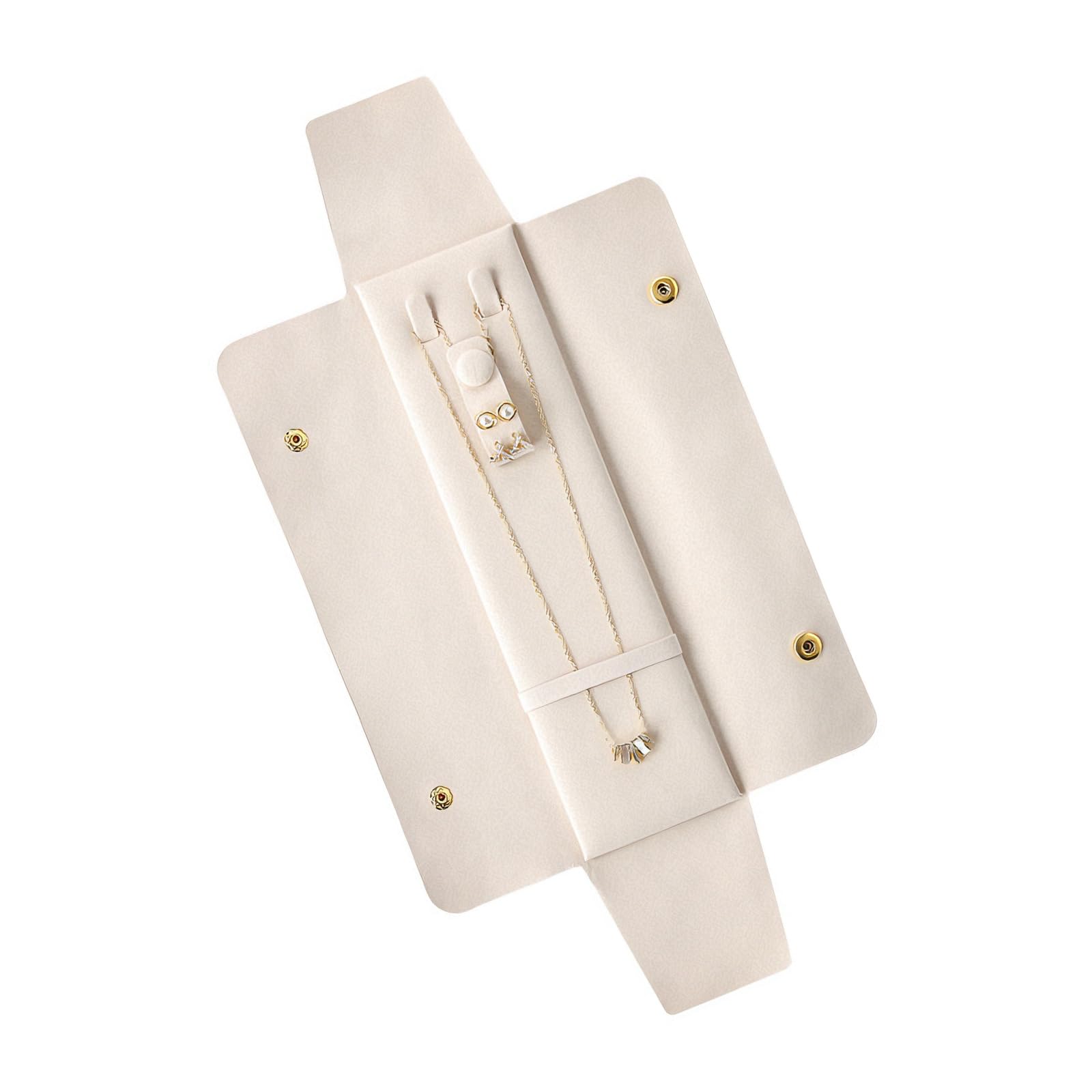 Piceioep Portable Leather Jewelry Organizers for Travel with Multiple Compartments Secure to Protect Necklaces Leather Organizers