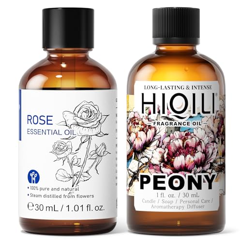 Aceite Esencial de Rosa 30ML y Aceite Aromático de Peonía 30ML