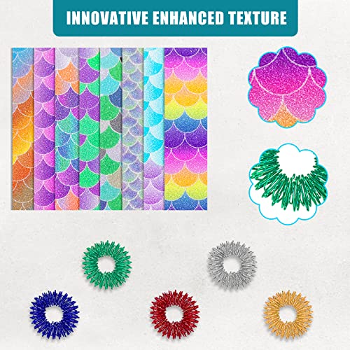 32 Pieces Anxiety Sensory Stickers And 10 Pieces Sensory Rings Calm Strips Stress Relief Fidget For Adults Teens Desk Classroom #TOP1