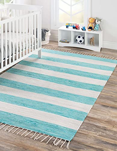 Tapete decorativo rectangular 5'1" x 8' cotón único miniatura 3