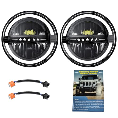 Phare LED 7 pouces Keenso avec feux DRL et clignotants pour Chevy H4 H13