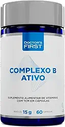 Complexo B Ativo, 8 Vitaminas com B6, B9 e B12 na forma Ativa,Suplemento Alimentar de Vitaminas, com Metilfolato e Metilcobalamina, 60 Cápsulas, 15g, com TCM, softgel, Doctor's First