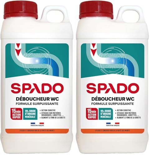 Déboucheur WC microbilles puissant 2 en 1 Spado pour entretien canalisation wc bouché 1Kg