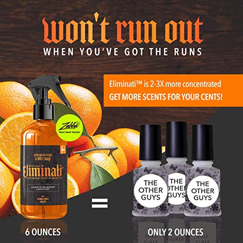Eliminati Toilet & Bathroom Spray - 6oz Orange Spice Royale Scented Room Air Freshener & Odor Eliminator - Pre Poop Citrus like Potpourri Spray - Use For Poo, Pets, or Home - By Angry Orange - Thumbnail 7