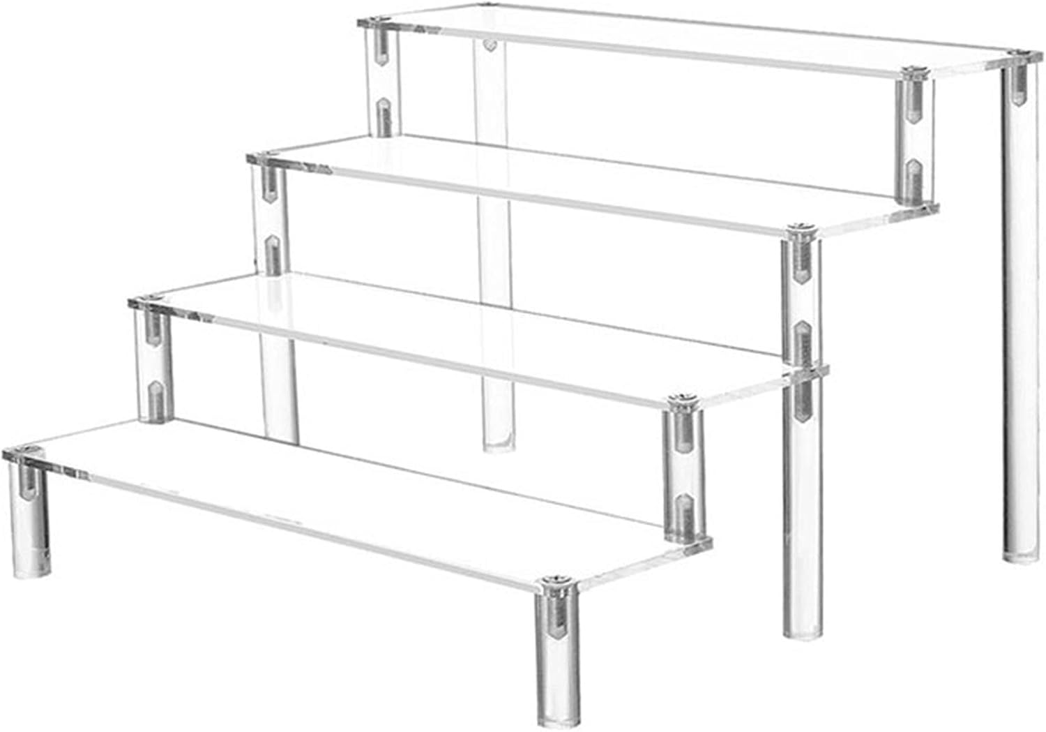 HOJKMA Acrylic Risers Display Stand, 4 Tier Clear Perfume Display Stand