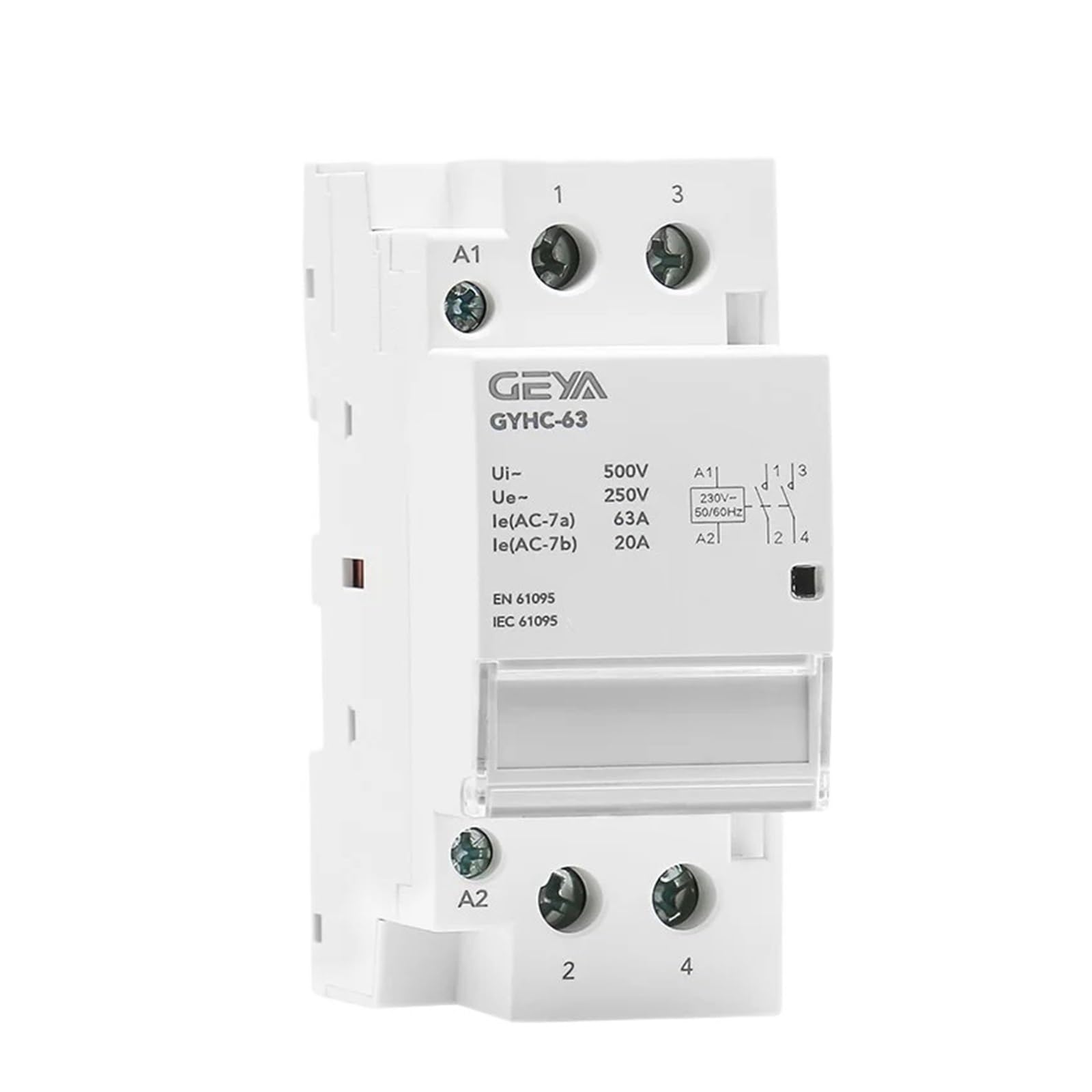 Stycznik modułowy 2P 40A 63A 2NO lub 2NC lub 1NO1NC Montaż na szynie DIN AC220V 230V Automatyczny (2P 63A 1NO1NC 220V)