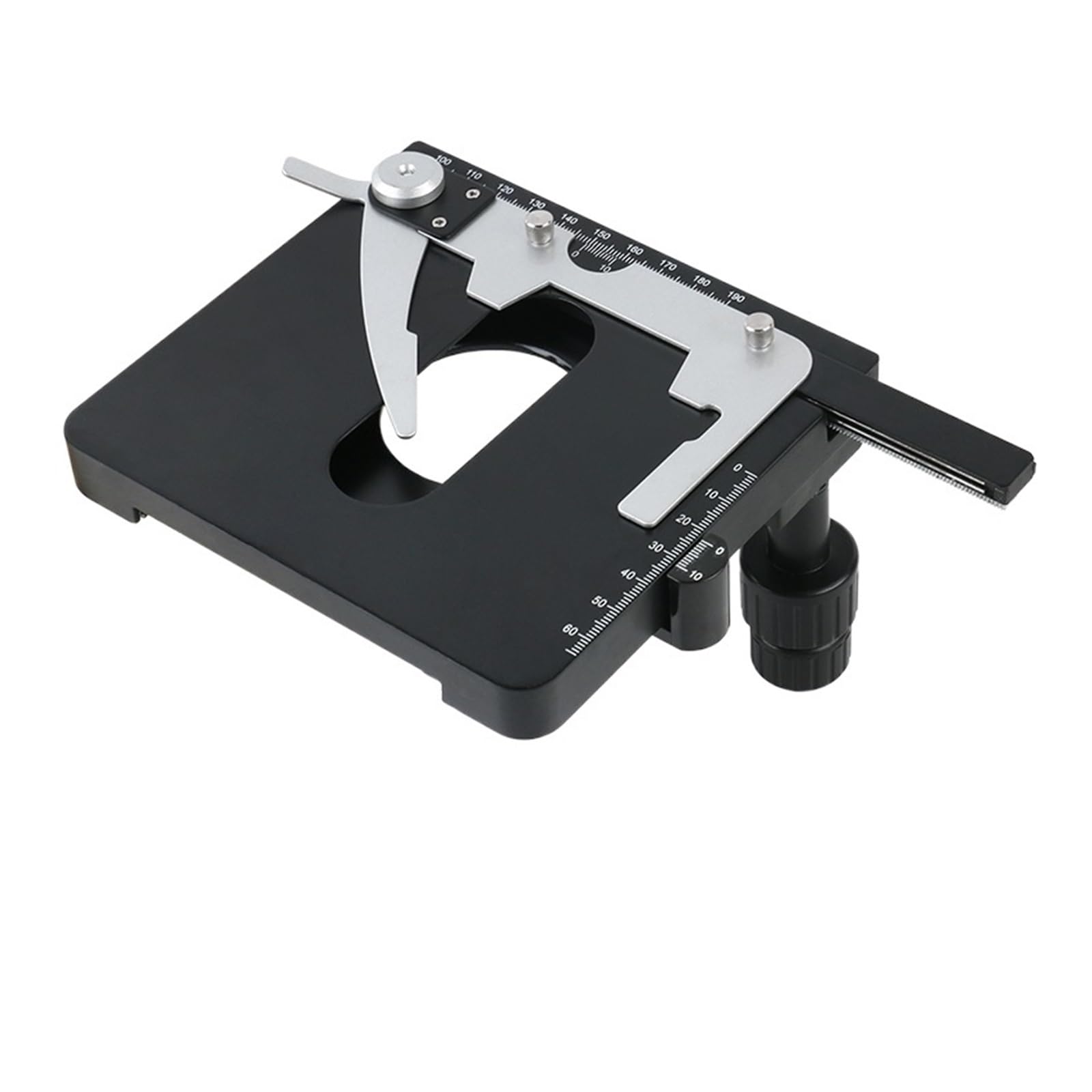 Microscopio acoplable Etapa mecánica calibrador móvil Vernier con Escala para microscopio biológico calibrador micrómetro