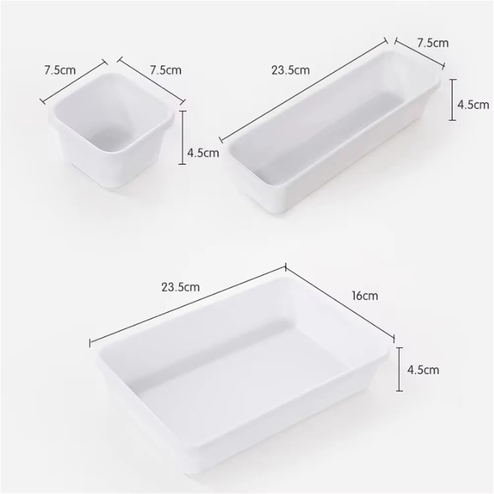 8 Stück verstellbare Schubladen-Organizer-Box-Tabletts Make-up-Kosmetik-Sonstiges-Teilerhalter Küche Badezimmer Schrank Schmuckschatulle Für Schubladen(White)