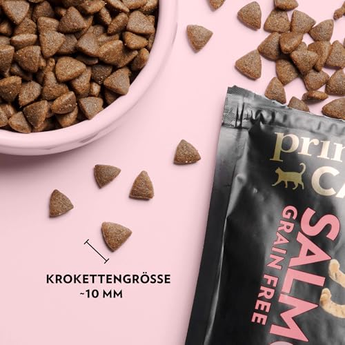 PrimaCat - Getreidefreies Trockenfutter für ausgewachsene Katzen, Geschmacksrichtung Lachs, 400 g