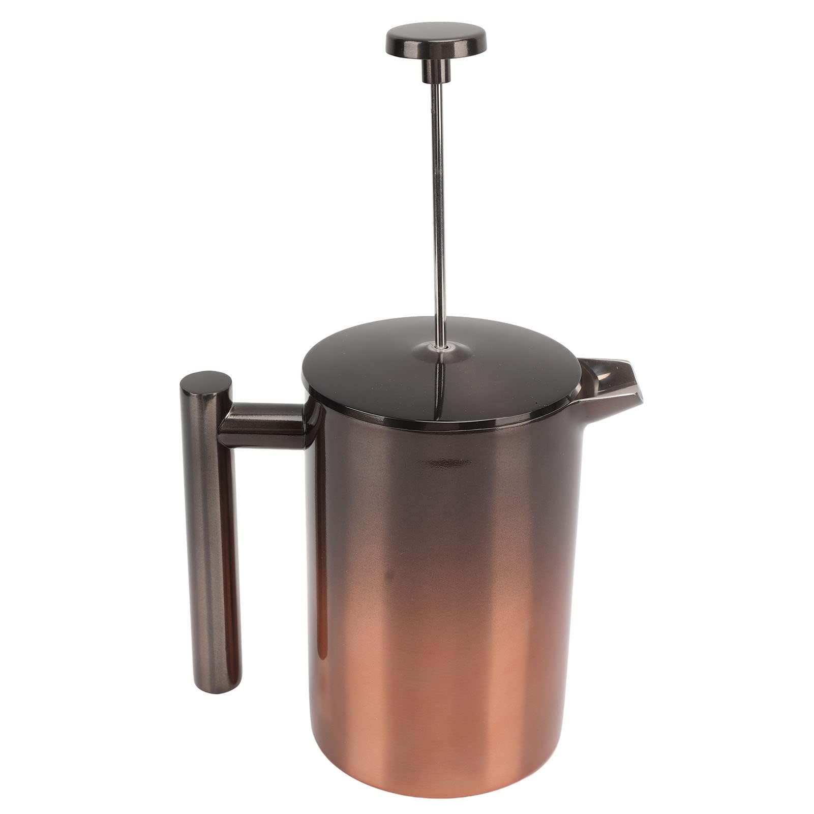Cafetera De Prensa Francesa Con Filtro Rampa Degradada De Acero Inoxidable 304 De Doble Capa, Prensa De Café De Acero Inoxidable Portátil Y Duradera Para El Hogar Y Los Viajes(800ML)