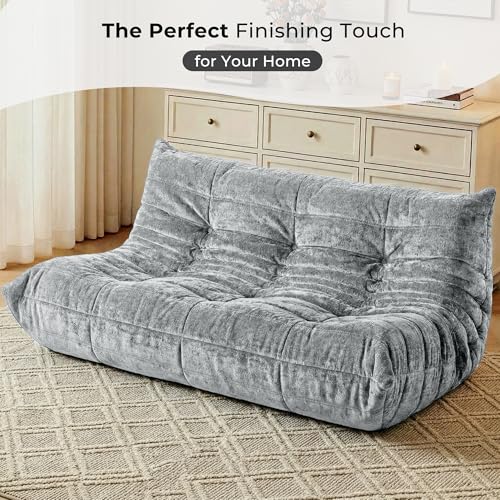 Image of HABUTWAY Giant Bean Bag Chairs Lazy Sofa for Adults,3 Seater,Light Grey