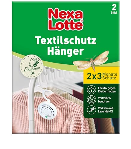 Nexa Lotte Textilschutzhänger 2er-Pack - Effektiver Schutz vor Kleidermotten mit Lavendel-Öl, Langzeitwirkung