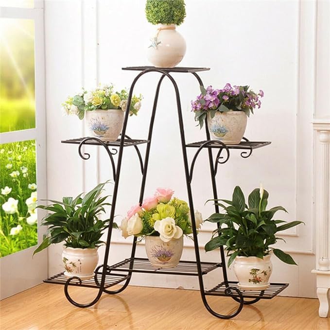 CRAFTIES ART 6 Tier Plant Stands for Indoors and Outdoors, Flower Pot Holder Shelf for Multi Plants, Black Metal Plant Stand (B0B2B5N1X2) Amazon Price History, Amazon Price Tracker