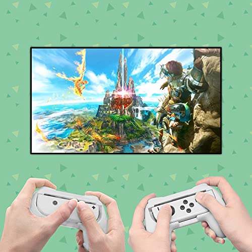 Image of Gamepad Joystick Case for Nintendo Switch OLED Games v1 /v2 More Comfortable Joy-Con Controller Grips For Nintendo Switch Games - White (TWIN PACK) (White)