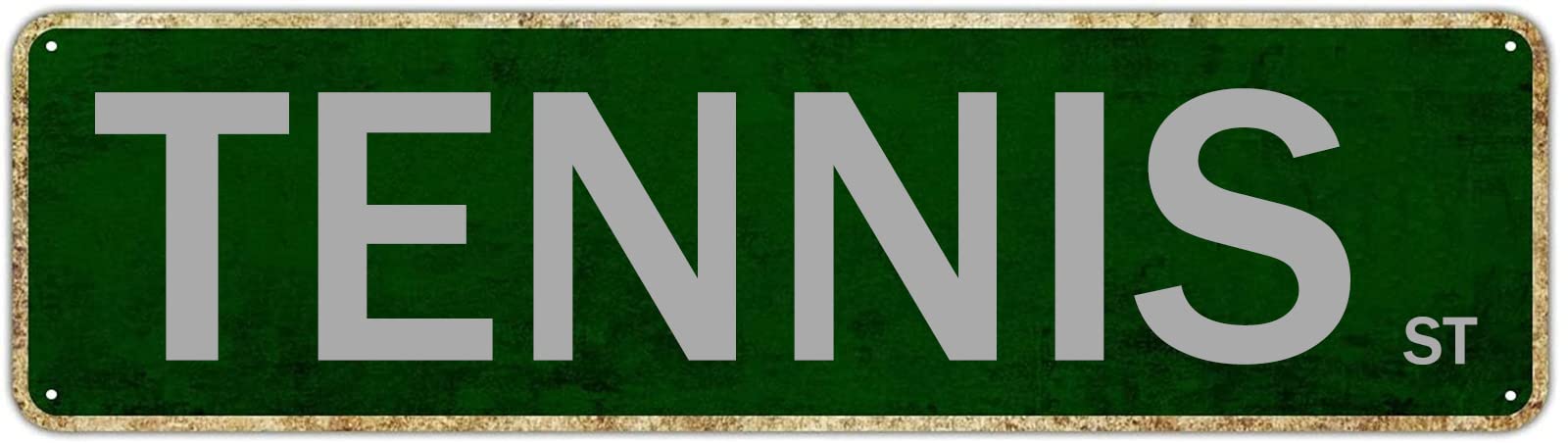 Tennis St Retro Tin Signs Lover Gifts Aluminum Metal Sign Living Room Home Kitchen Garden Bedroom Wall Club Non-Fade Funny Decor 4x16 Inch