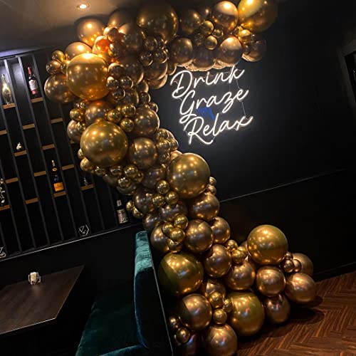Image of KBZVNAF Gold Metallic Chrome Latex Balloons 50 Pack 12 inch