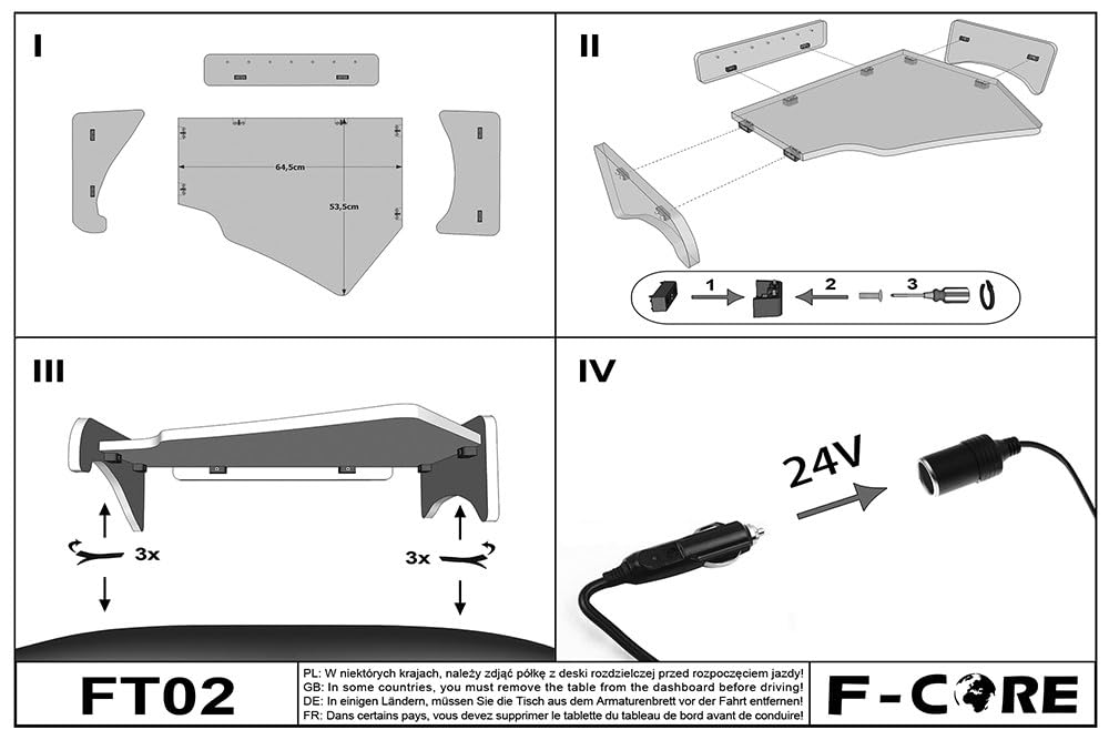 F-CORE Tavolino FT02 CHAMP per SCANIA P,G,R,T - series
