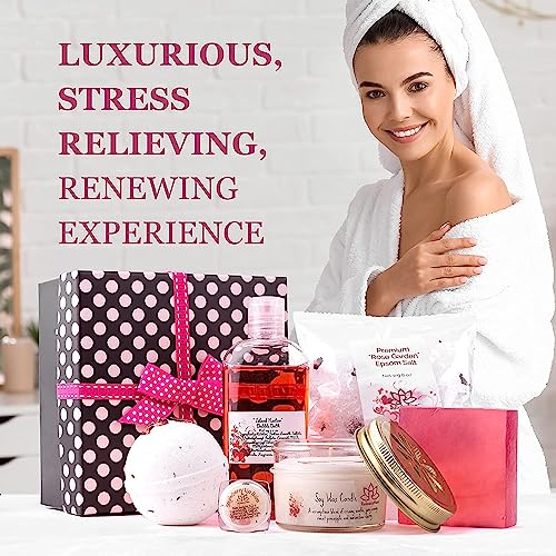 Bath Luxury Spa Gift Set For Women - Natural Bath Bombs, Organic Shea Butter Soap, Soy Wax Candle, Bath Salt And Shower Gel -Best Gift Box For Women, Mother, Mom, Girls, Her #TOP2