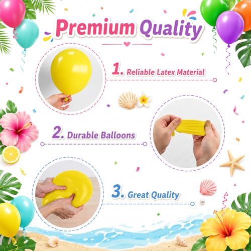Image of Assorted Color Balloons, 60 Pcs 12 Inch Rainbow Latex Balloons in Teal Green Rose Red Yellow Orange Purple for Birthday Baby Shower Wedding Party Decorations