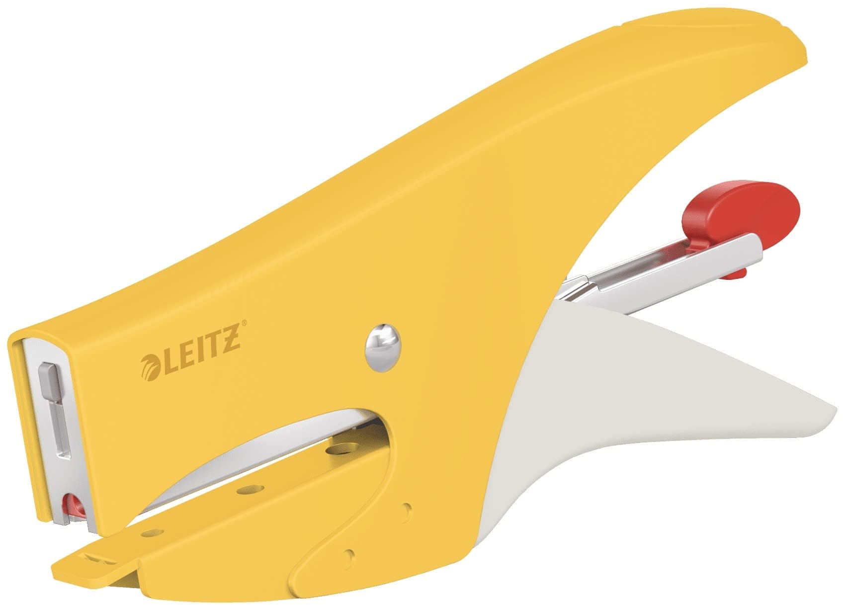 Leitz Cucitrice a Pinza, Capacità fino a 15 Fogli, Caricamento Posteriore, Include Punti P2 (No. 10), Gamma Cosy, 56450019, Giallo (Caldo)